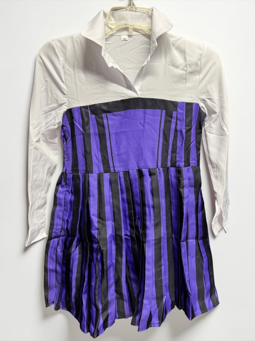 Enid Sinclair Purple Striped Dress Girls 140 NWOT